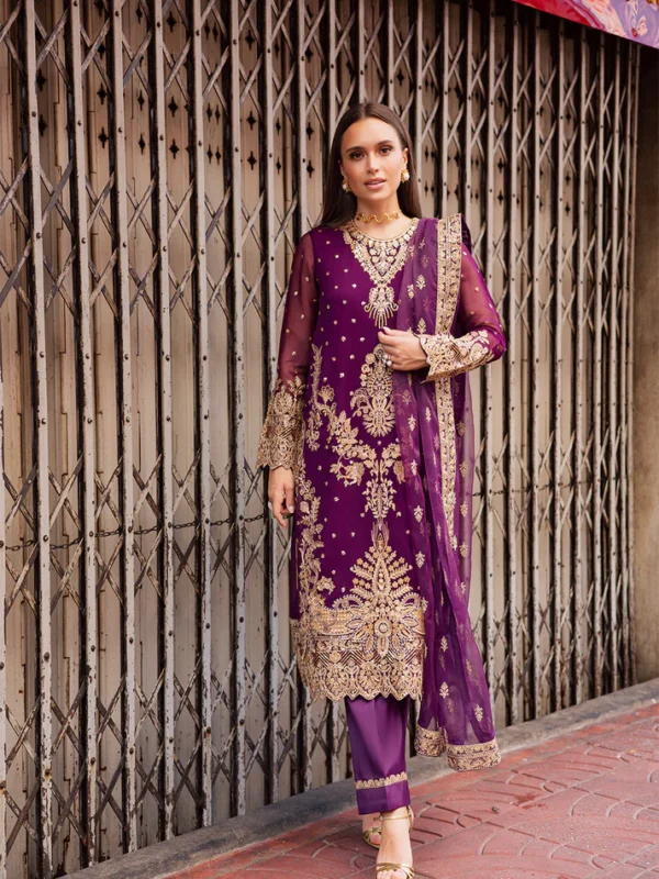 3 Piece Embroirdered Chiffon Elke - FW50066