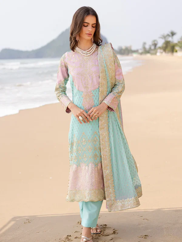 3 Piece Embroirdered Chiffon Aarohi - FW40056