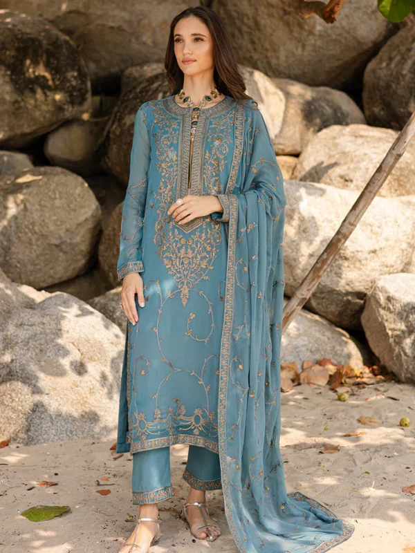 3 Piece Embroirdered Chiffon Aarvi - FW40059