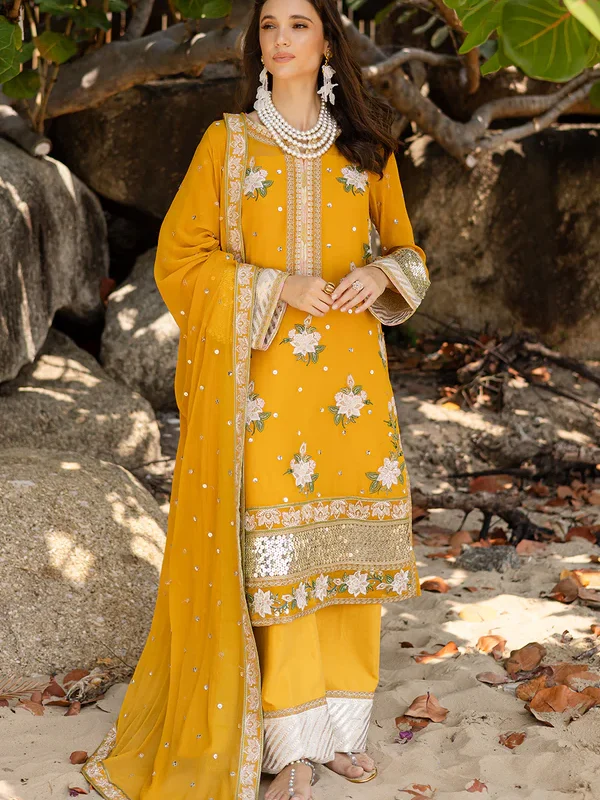 3 Piece Embroirdered Chiffon Mirha - FW40060