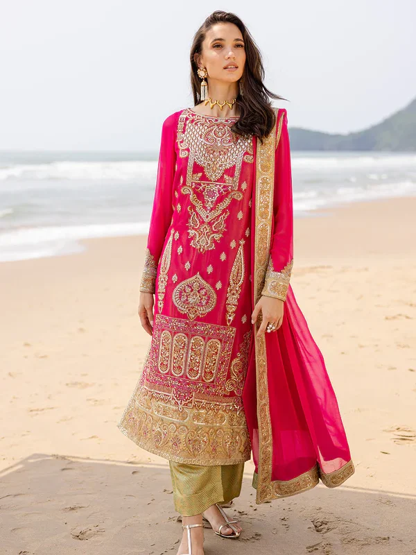 3 Piece Embroirdered Chiffon Anika - FW40054