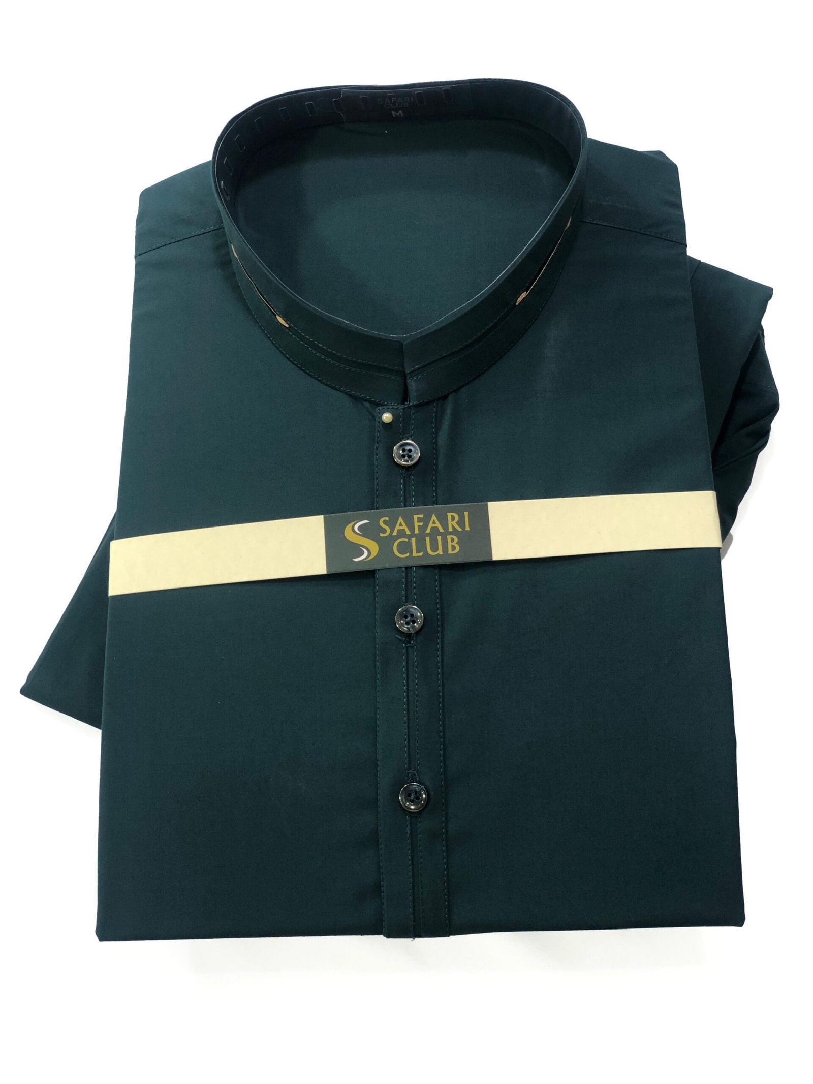 Safari Club Premium Dark Green Men’s Kameez Shalwar – Classic Collar