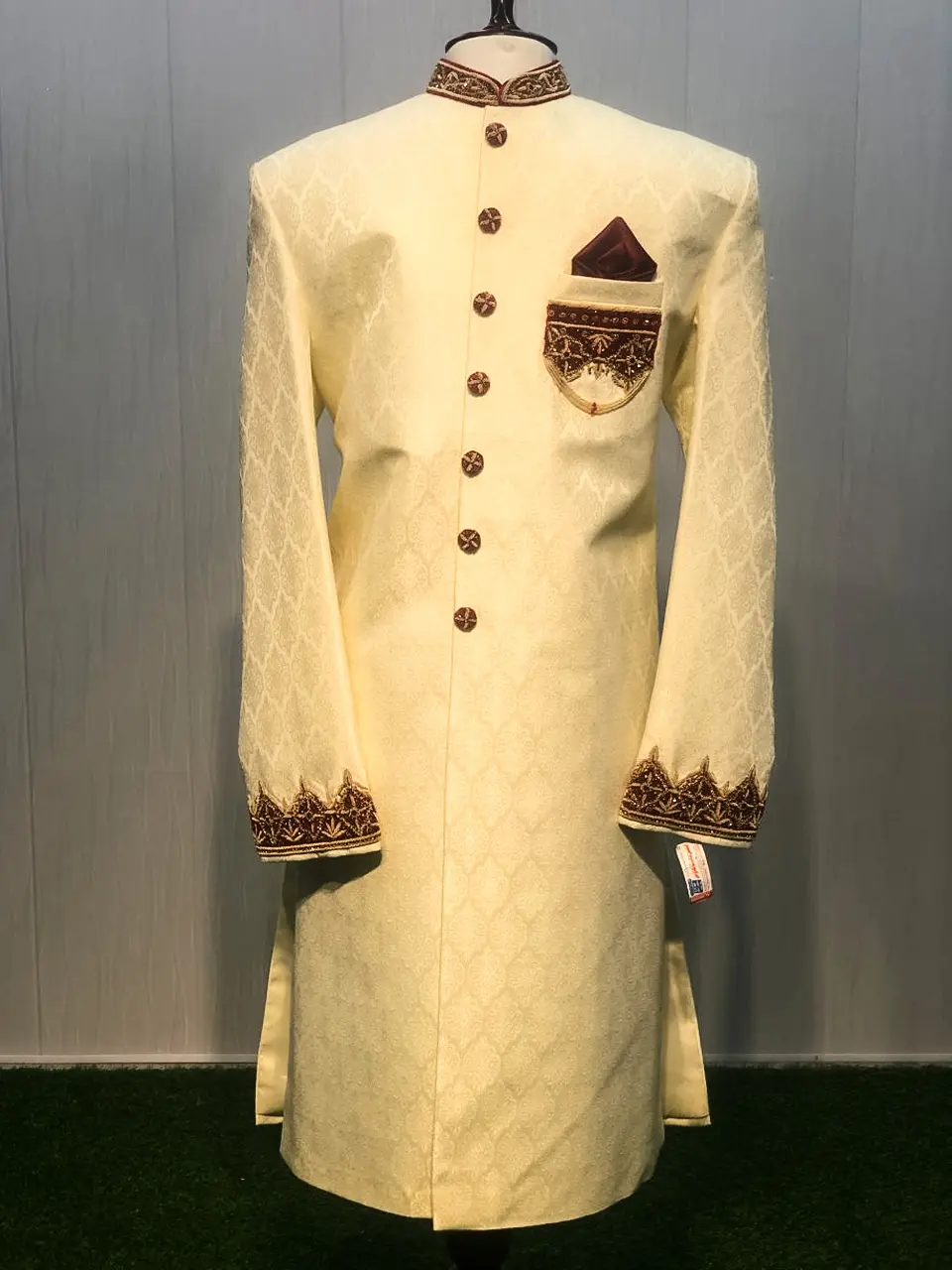 Opulent Cream Gold Sherwani