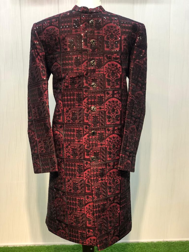 Maroon & Black Designer Sherwani