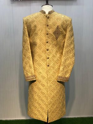 Golden Embroidered Sherwani