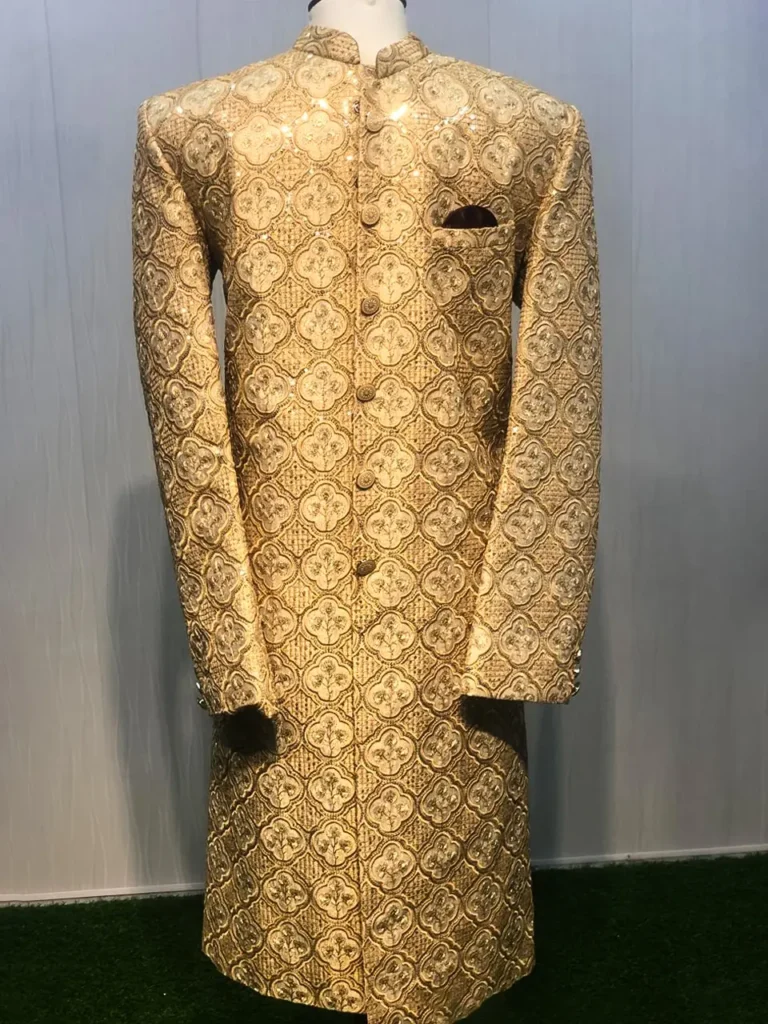 Majestic Golden Beige Sherwani
