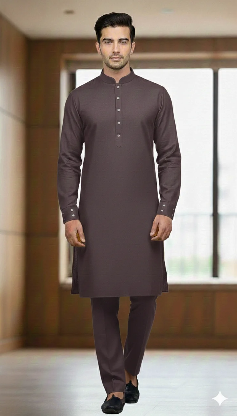 Dark Greyish-Purple Premium Men Unstitched Wash and Wear Summer Fabric.