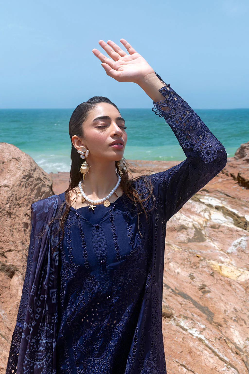 Afsanah Lost in Waves Prm Lawn A-202 - Image 4