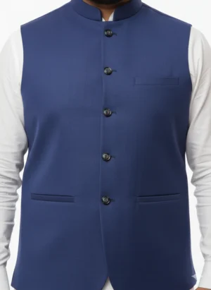 Royal Blue Formal Waistcoat for Men | Classic Plain Blue Wedding Vest | Premium Suiting Fabric Waistcoat for Men