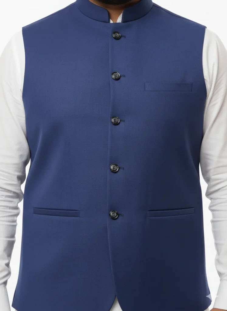 Royal Blue Formal Waistcoat for Men | Classic Plain Blue Wedding Vest | Premium Suiting Fabric Waistcoat for Men