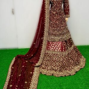 Queen’s Grace Designer Gown Set with Embroidered Dupatta