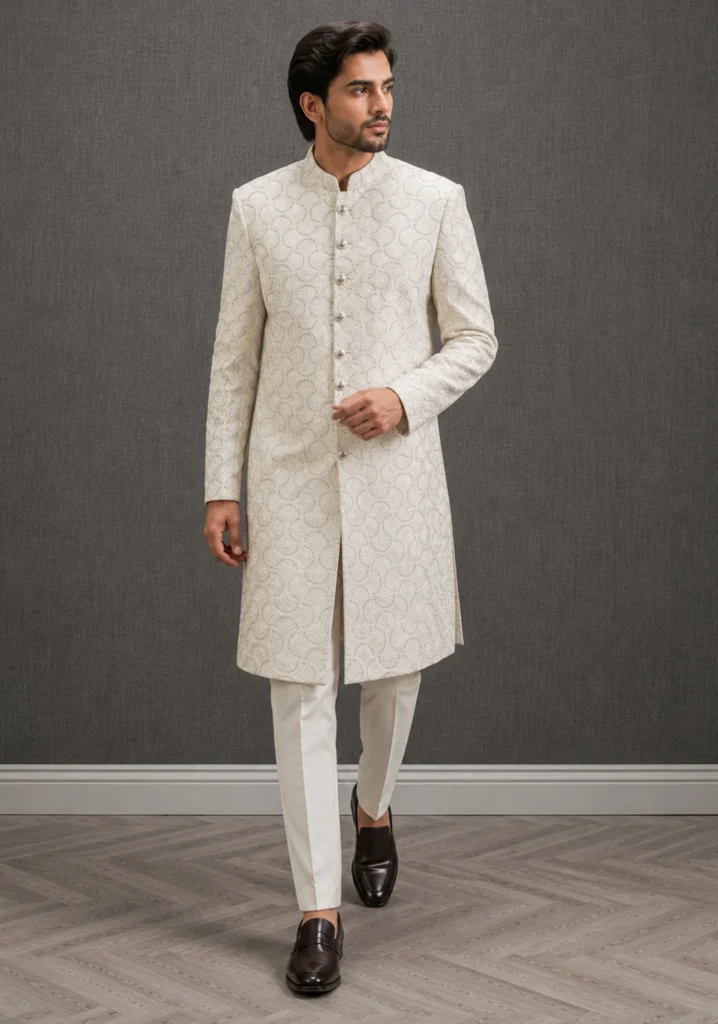 “Ivory Regal Heritage” Premium Hand-Made Sherwani