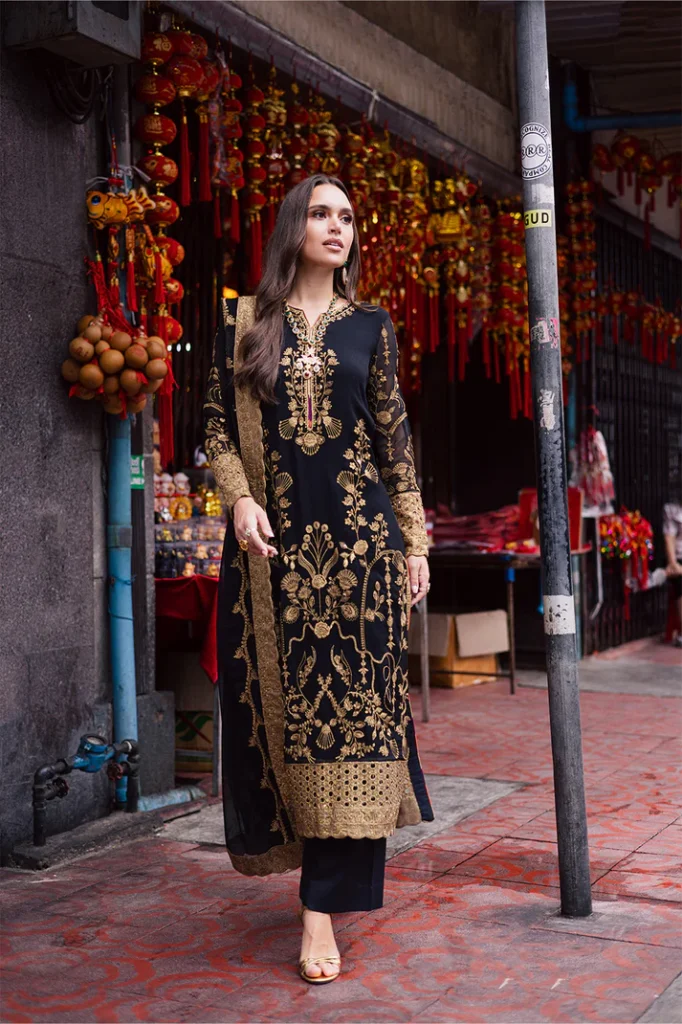 3 Piece Embroirdered Chiffon Adelaide – FW50062
