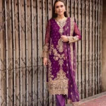 3 Piece Embroirdered Chiffon Elke - FW50066