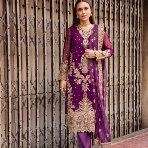 3 Piece Embroirdered Chiffon Elke - FW50066