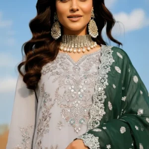 Imrozia Serene I-240 Selin Embroidered Pure Bamber Chiffon Suit – Ferozi