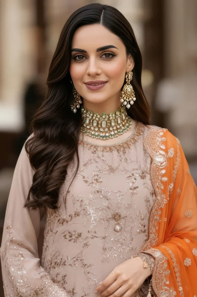 Imrozia Serene I-241 Ruveyda Embroidered Pure Bamber Chiffon – Skin