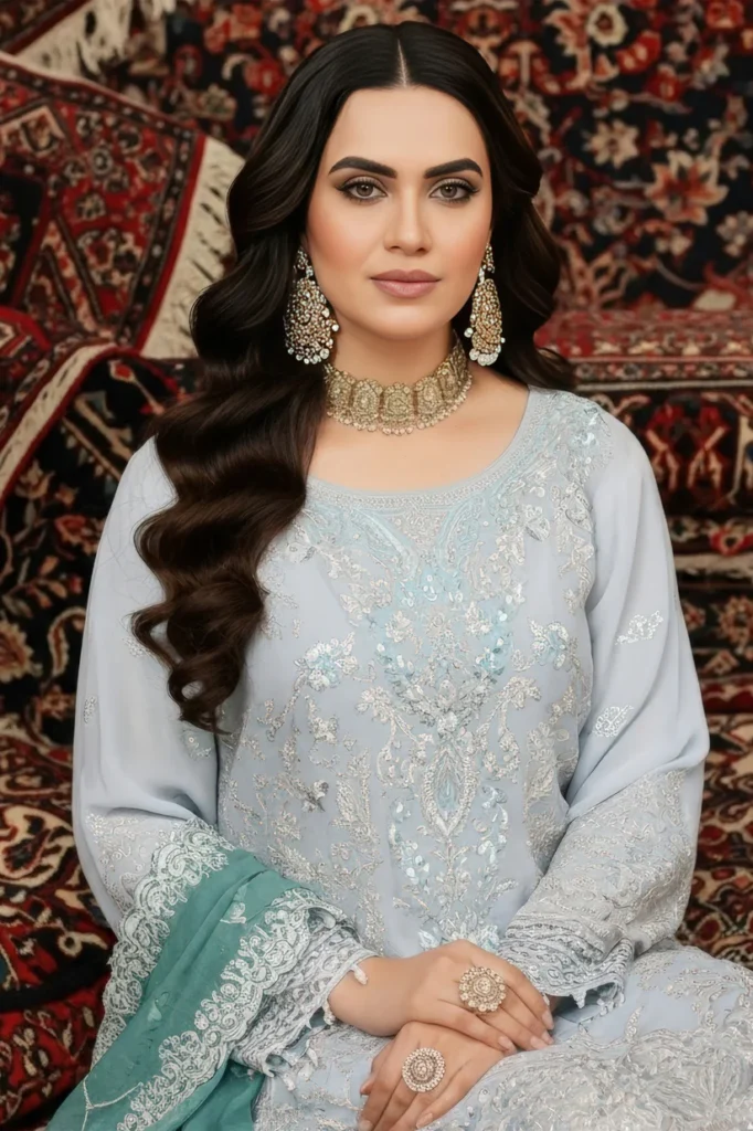 Imrozia Serene I-243 Elif-e-Noor Embroidered Pure Bamber Chiffon – Grey