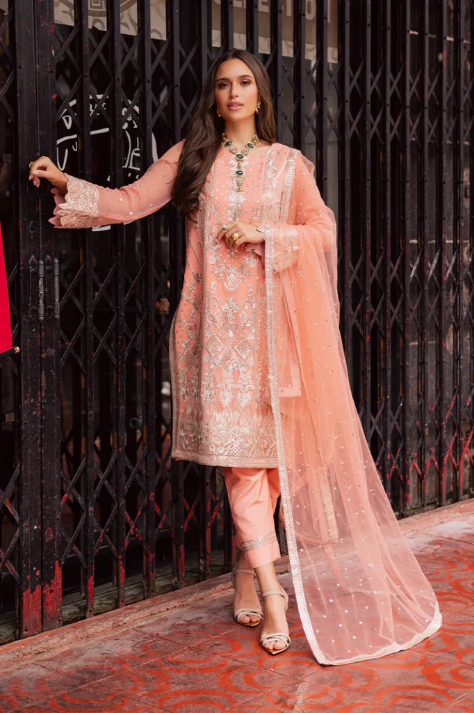 3 Piece Embroirdered Chiffon Ida – FW50065