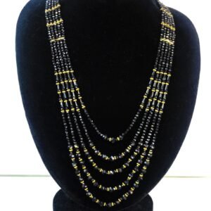 Classic Black & Golden Multi-Strand Necklace