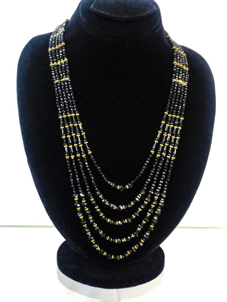 Classic Black & Golden Multi-Strand Necklace
