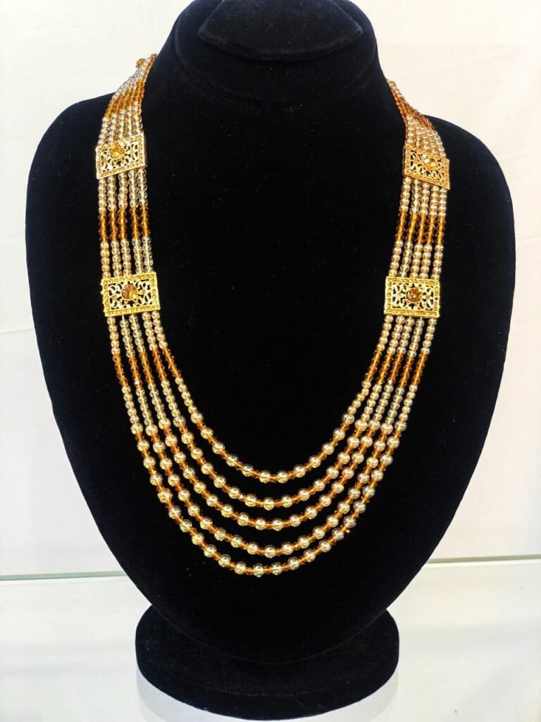 Antique Style Golden & Silver Multi-Strand Necklace