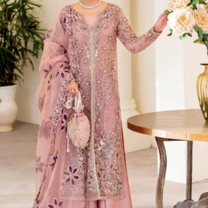 Ramsha Wedding Collection Vol 05 – H-501 Embroidered Net Formal Dress (Pink)
