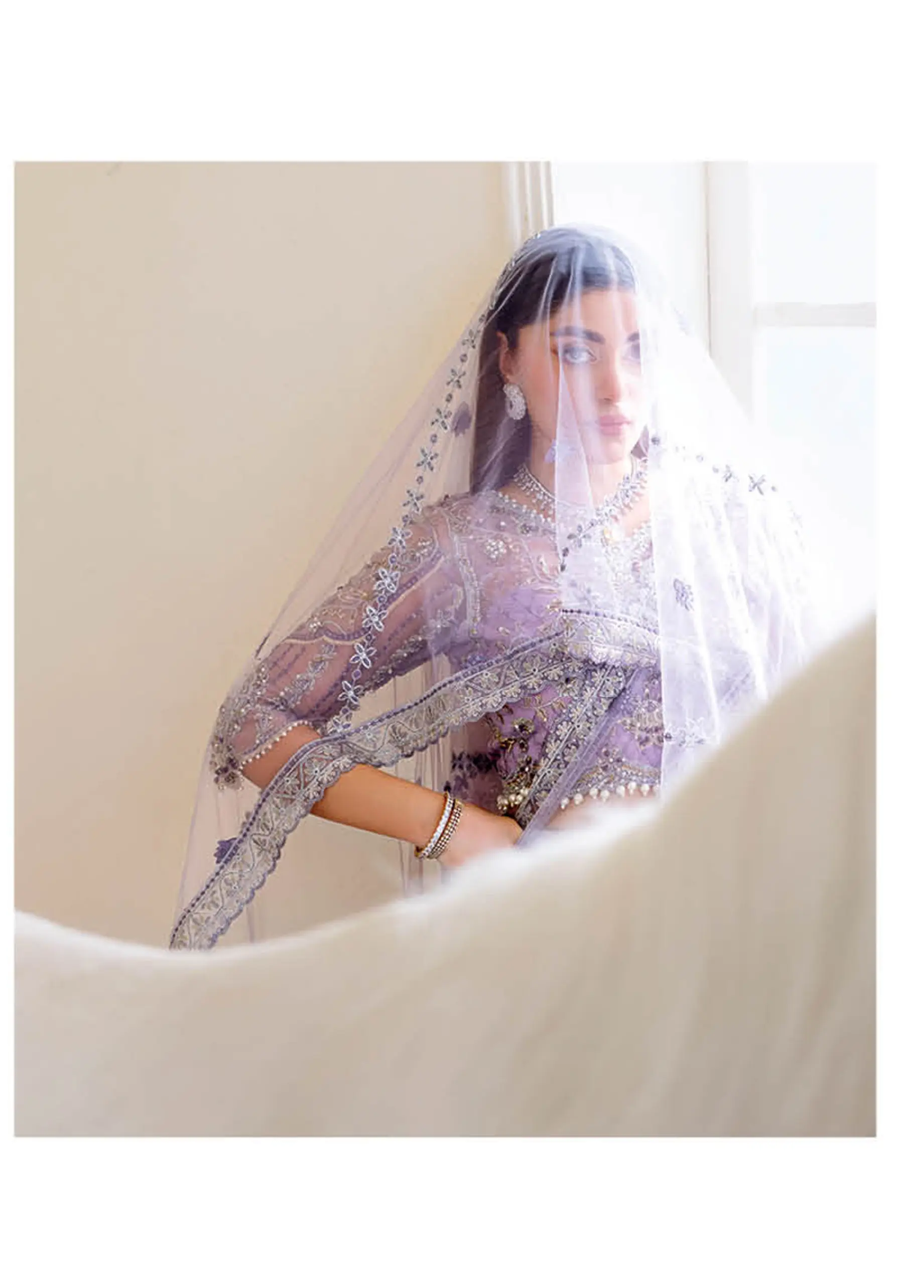 Ramsha Wedding Collection Vol 05 – H-505 Lilac Net Embroidered Bridal Lehenga Choli - Image 5