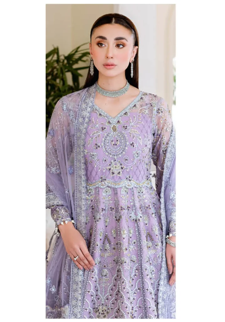 Ramsha Wedding Collection Vol 05 – H-505 Lilac Net Embroidered Bridal Lehenga Choli