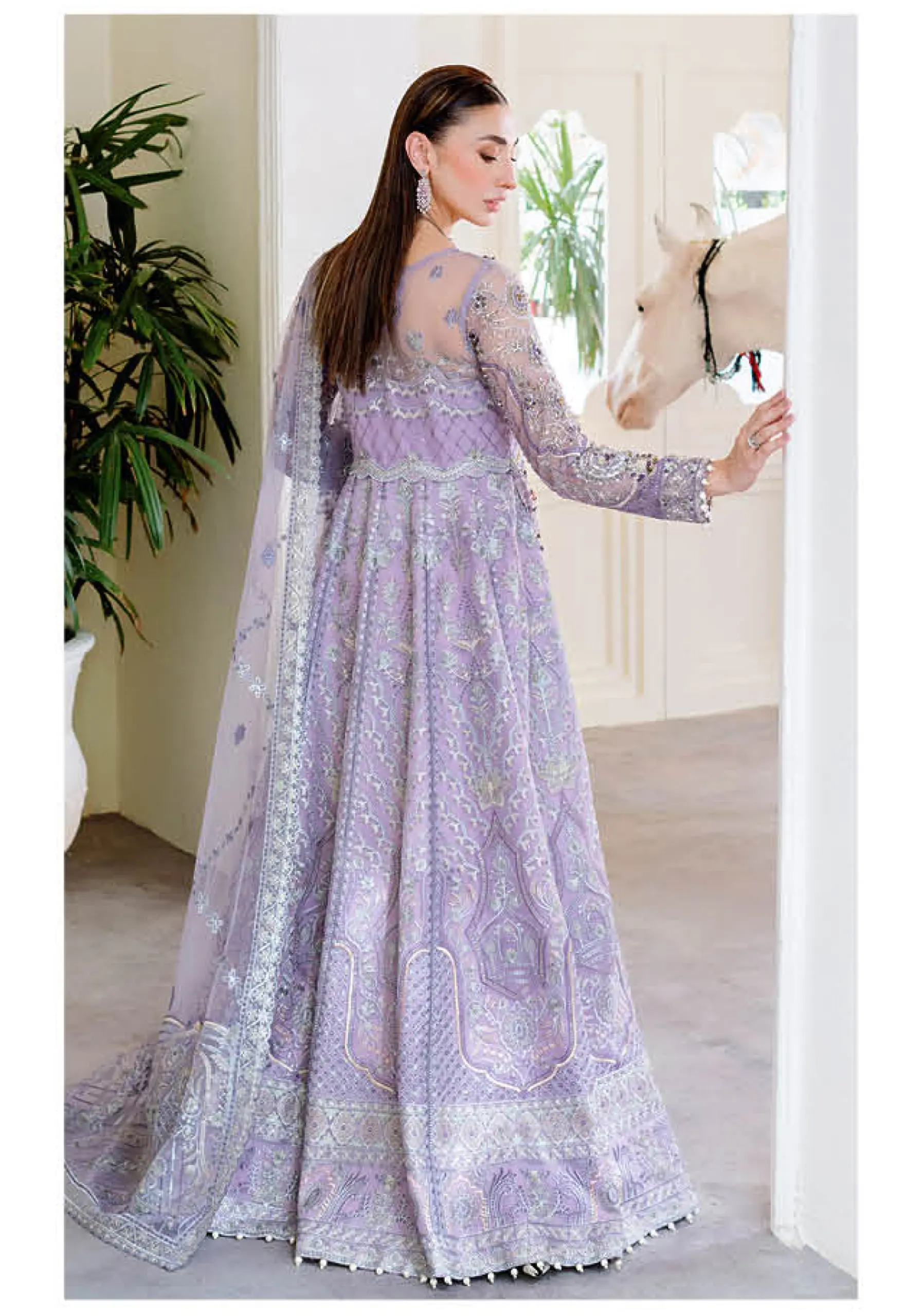 Ramsha Wedding Collection Vol 05 – H-505 Lilac Net Embroidered Bridal Lehenga Choli - Image 2