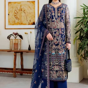 Ramsha Wedding Collection Vol 05 – H-507 Navy Blue Net Embroidered Luxury Formal Outfit