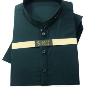 Safari Club Premium Dark Green Men’s Kameez Shalwar – Classic Collar