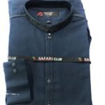 Safari Club Navy Blue Men’s Kameez Shalwar – Embroidered Collar