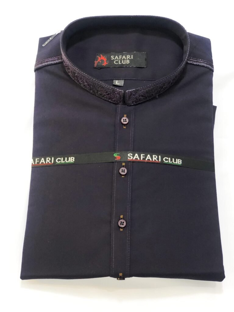 Safari Club Premium Navy Blue Cotton Kurta