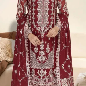 Ramsha Chiffon Collection – WD-497 (Maroon Red)