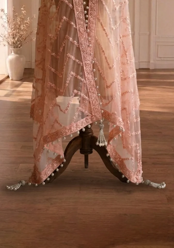 Blush Pink Hand-Embroidered Bridal Lehenga