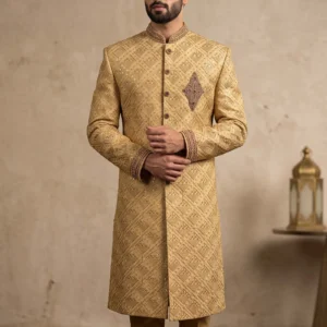 Golden Embroidered Sherwani