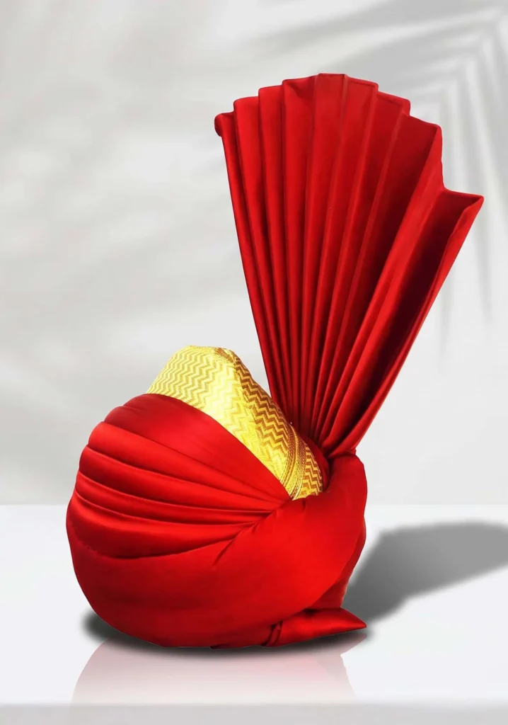 Red & Gold Royal Wedding Turban