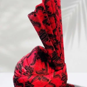 Red & Black Floral Pattern Turban