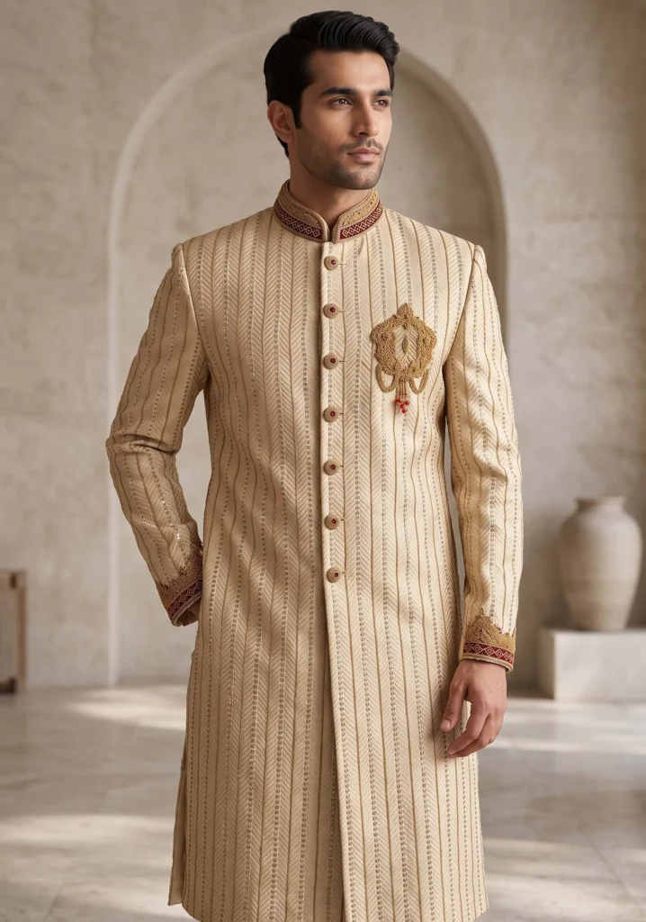 Golden Regal Designer Sherwani