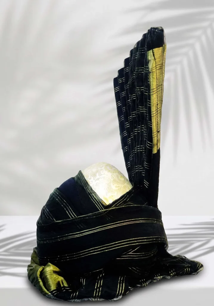 Black & Gold Striped Traditional Turban