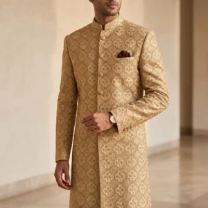 Majestic Golden Beige Sherwani