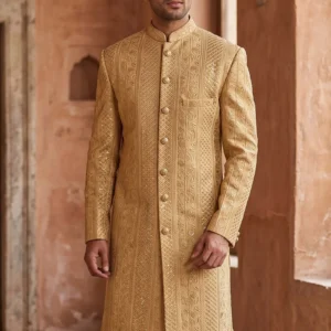 Classic White & Gold Sherwani