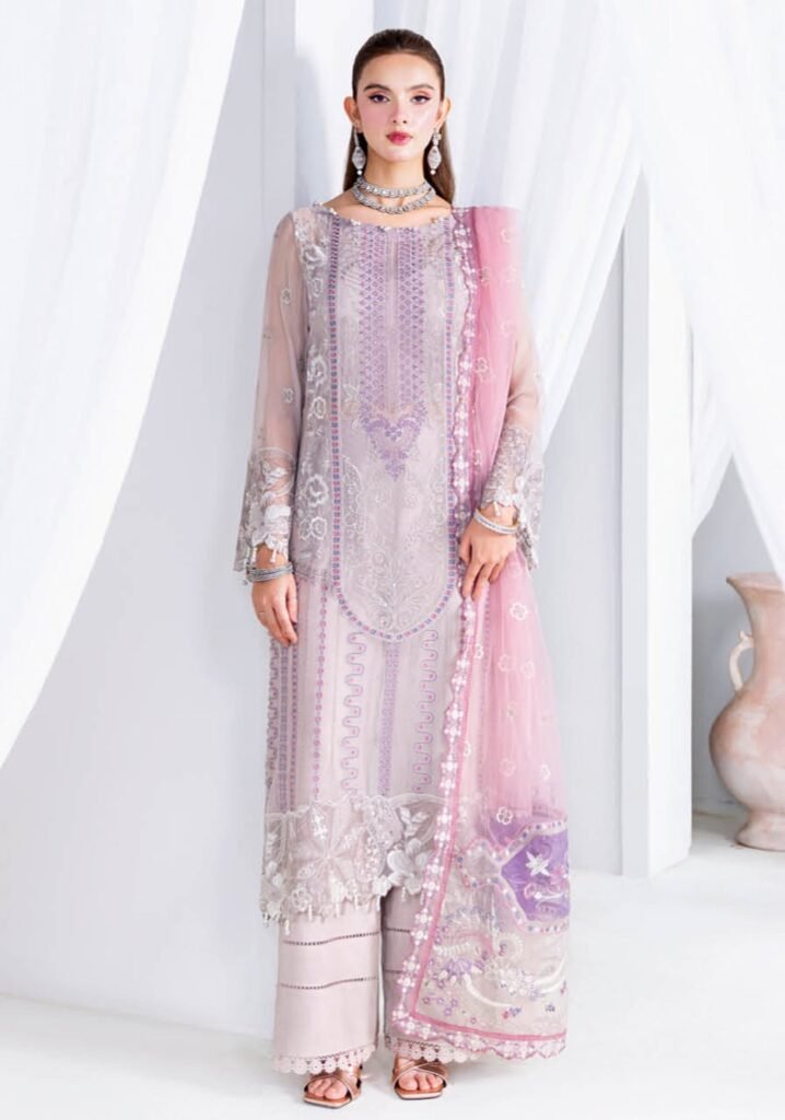 Embroidered Lilac Luxury Formal Suit – 3 Piece