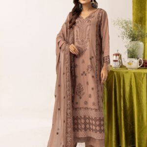 Elegant Plum Purple Embroidered Suit with Matching Dupatta