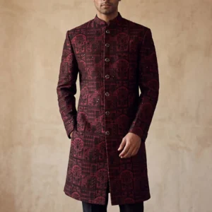 Maroon & Black Designer Sherwani