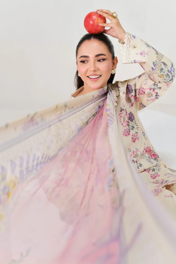 Ramsha Rangrez Vol-08 Article N-801 | Luxury Digital Printed Lawn with Embroidered Trouser & Patches – Al Hassan Lehenga House