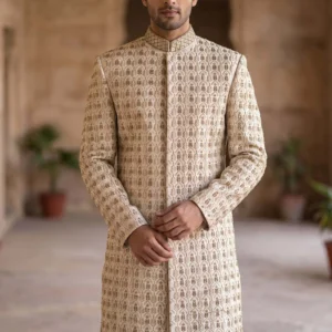Ivory Royal Hand-Embroidered Sherwani