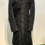 Black Royal Pattern Sherwani