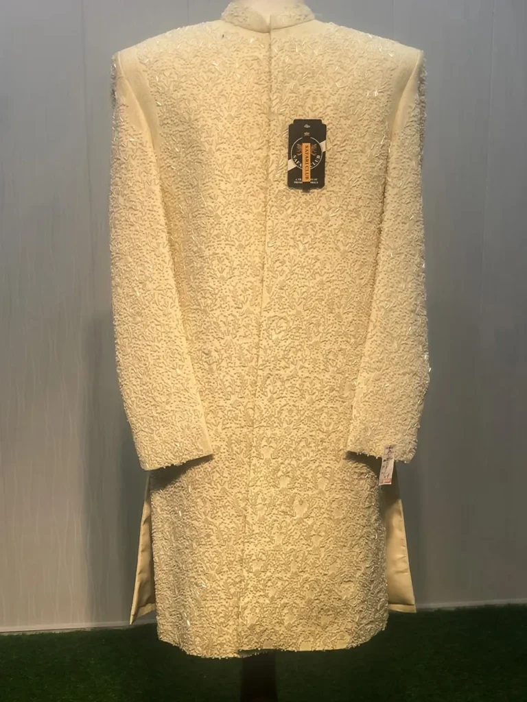 Majestic Red & Gold Embroidered Sherwani